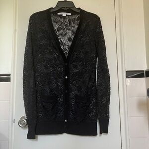 DVF Crochet Black Cardigan